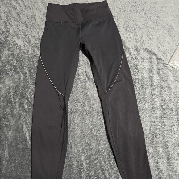 Athleta Black Leggings with White Stitching - Picture 2 of 7